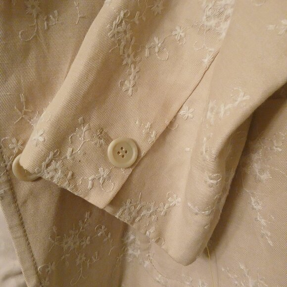 Liz Claiborne Women's Button Front Linen Blend Blazer In Large - Picture 5 of 5